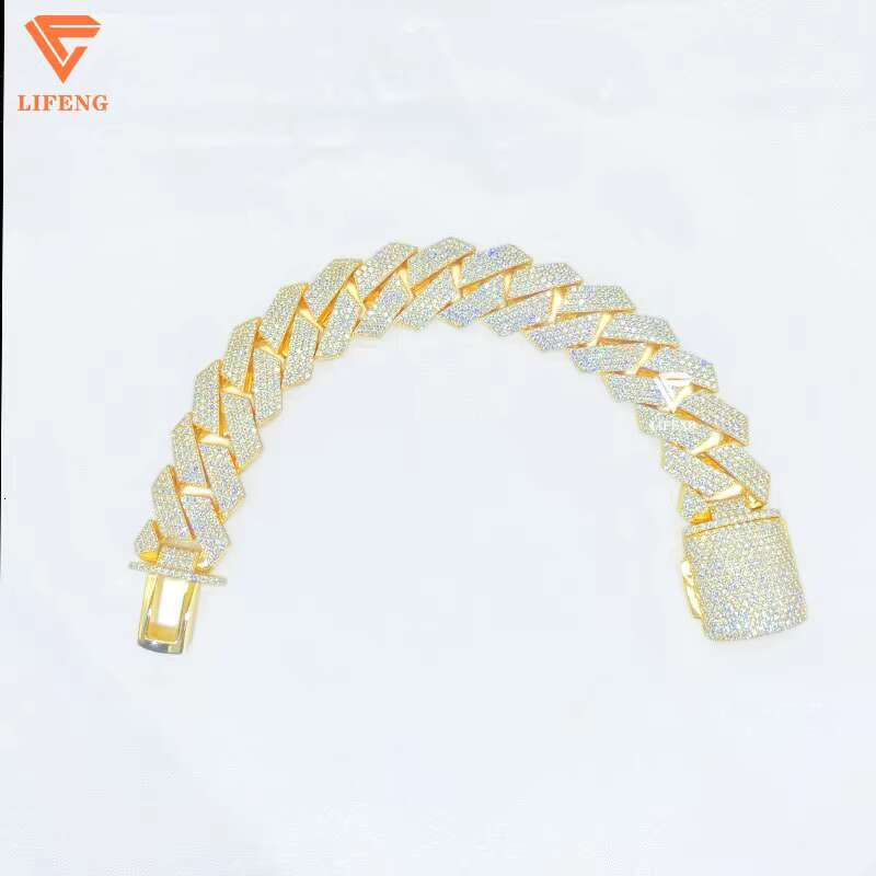 2024 New Design Fashion Jewelry Bracelets Bangles 20mm VVS Moissanite Cuban Link Bracelet S925 Iced Out Miami Cuban Link Chain