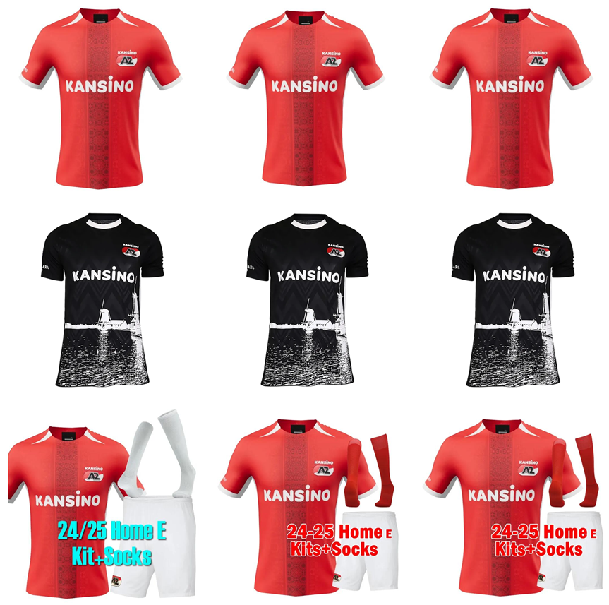 24 25 Alkmaar Soccer Jerseys 2024 2025 GOES CLASIE STENGS BOADU DE WIT EVJEN Football Shirts Home Men Uniforms kids kits socks full sets
