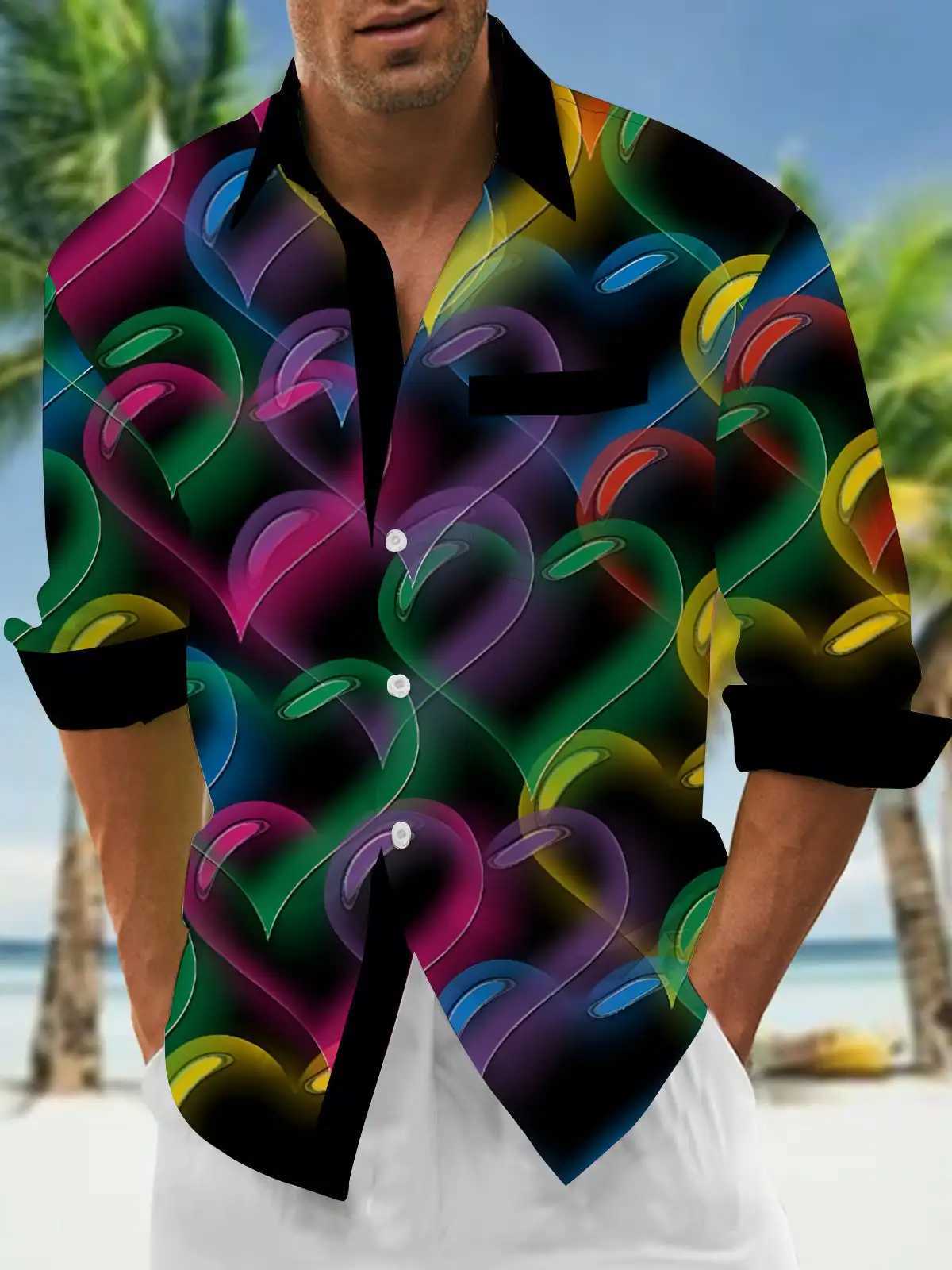 Mens shirts button down shirts casual shirts spring and summer printed long sleeves daily fashionable comfortable K251110