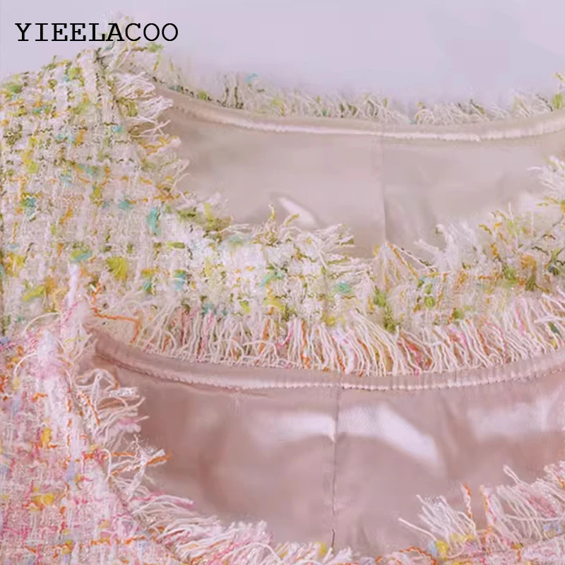 Light Green Womens Skirt Set Professional Spring /Autumn Tweed Jacket Skirt Sets Business Ladies skirt 2-piece set 251106