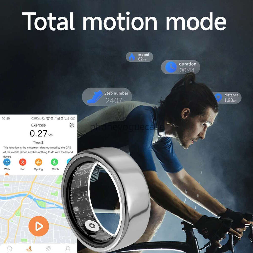 2025 New Smart Ring Blood Pressure Sleep Health Sports IP68 Waterproof Monitoring Exercise Remote Care For Men Women