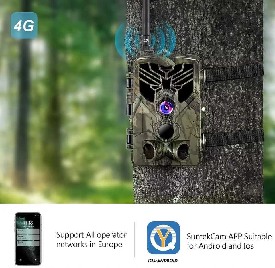 Free application cloud service tracking camera 4G 2K 30MP wildlife hunting camera night vision cellular wireless monitoring HC810Plus X2504111
