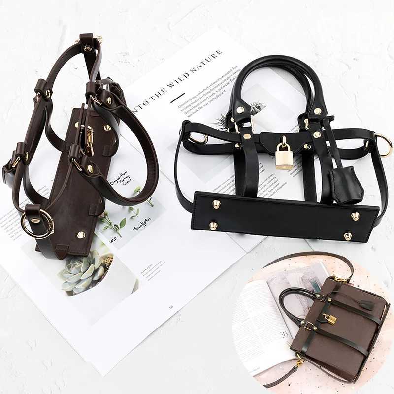 Hollow Tote Messenger Bag Set Leather Encasement Conversion Crossbody Adjustable Shoulder Strap for Women Handbag AccessoriesW251105