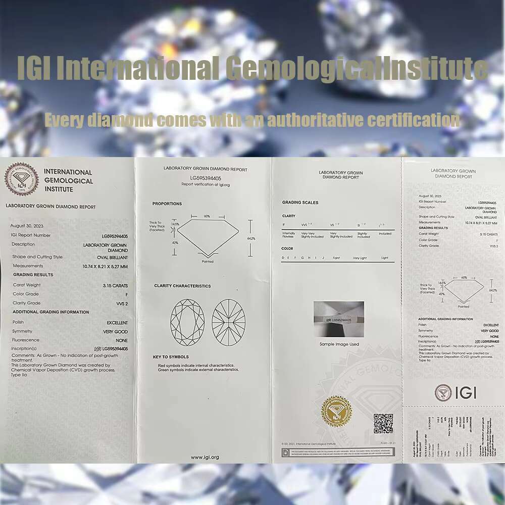 GIA IGI Certified CVD Lab Diamond Ring Fashion Jewelry 14k 18k Solid Gold Elongated Cushion Engagement Lab Grown Diamond Ring