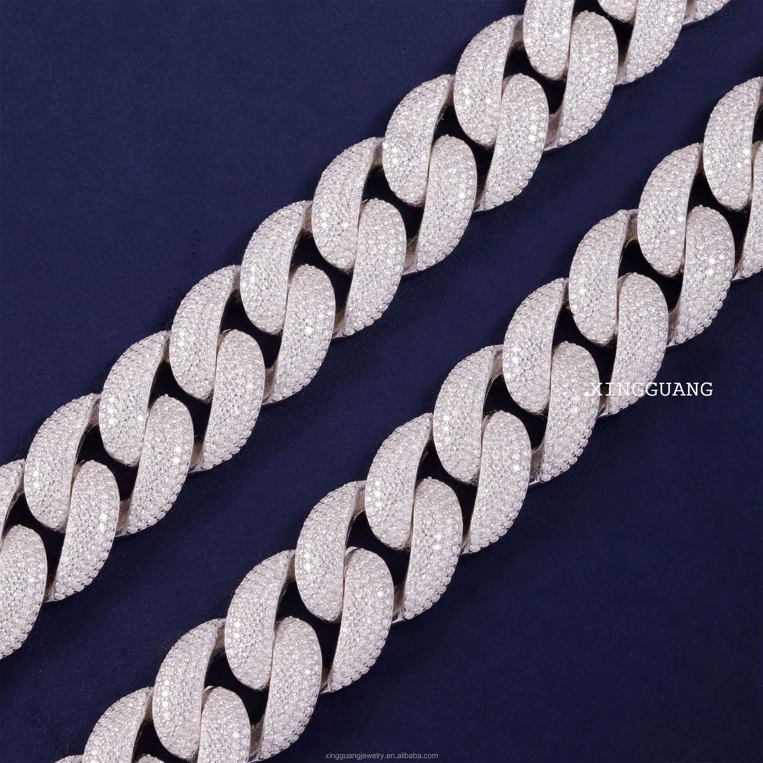 XG Iced Out 18 mm VVS Moissanite Cuban Link Chains Bracelets S925 Silver Fine Jewelry Bracelets