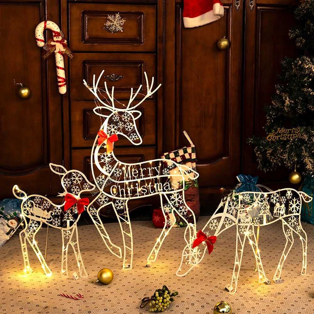 Christmas 3Pc Originali Lighted Deer Reindeer Family Lighted Deer Christmas Decor With Led Lights Light Up Bucks Indoor Or Outdoor Yard Y251111