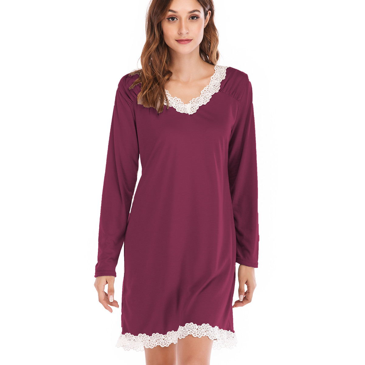 Casual Dresses Summer European and American new autumn lace long sleeved loose dress