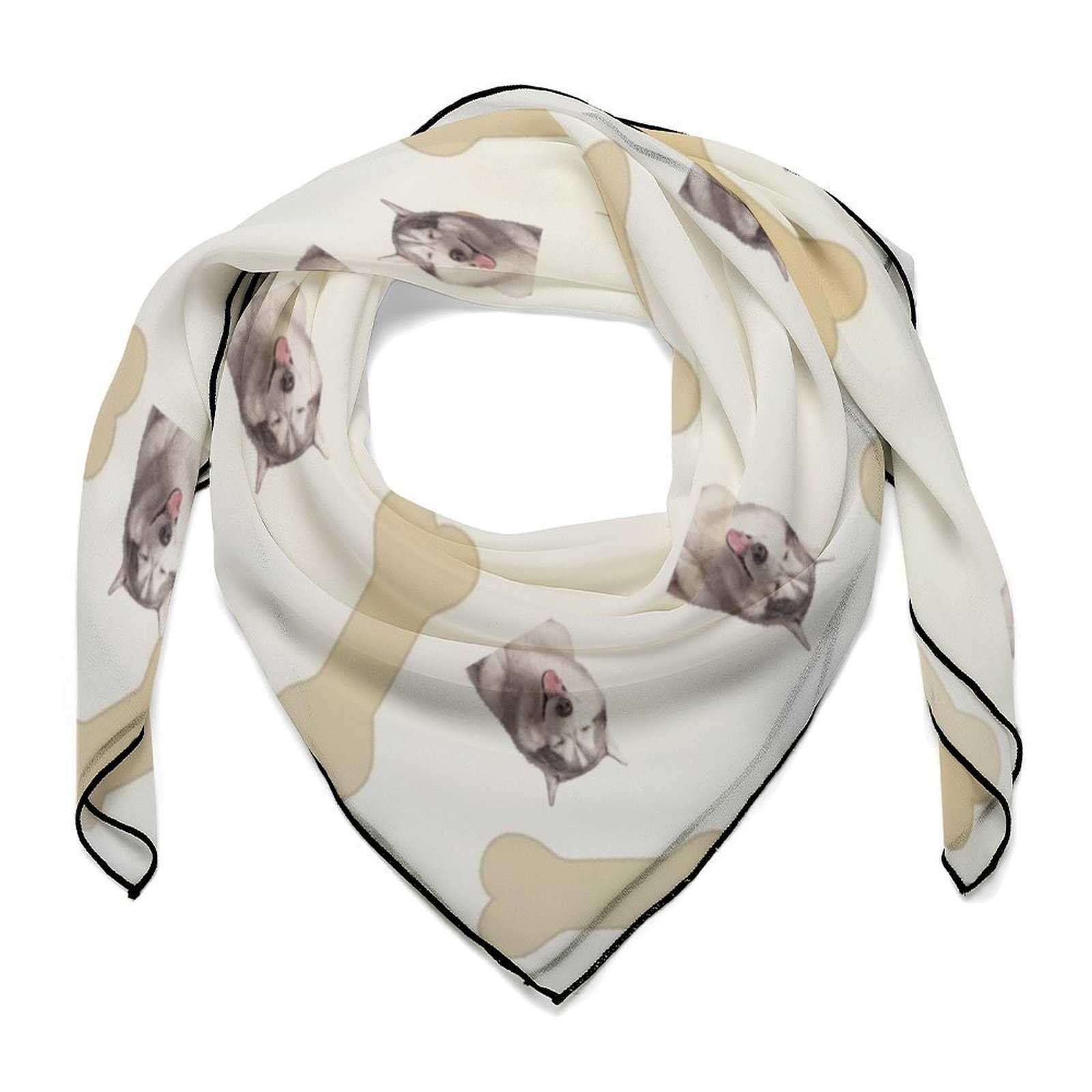 POD.DIY Women's Original Design Scarf lady Scarf Classic Letter Pattern Custom Shawl/Scarf Easy to Match Soft to the Touch Size 68*68cm