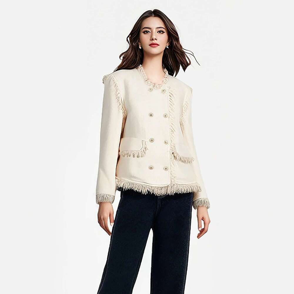 CHCH Women's Coat 2024 Autumn New Beige Fragrant Short Commuter Business Top