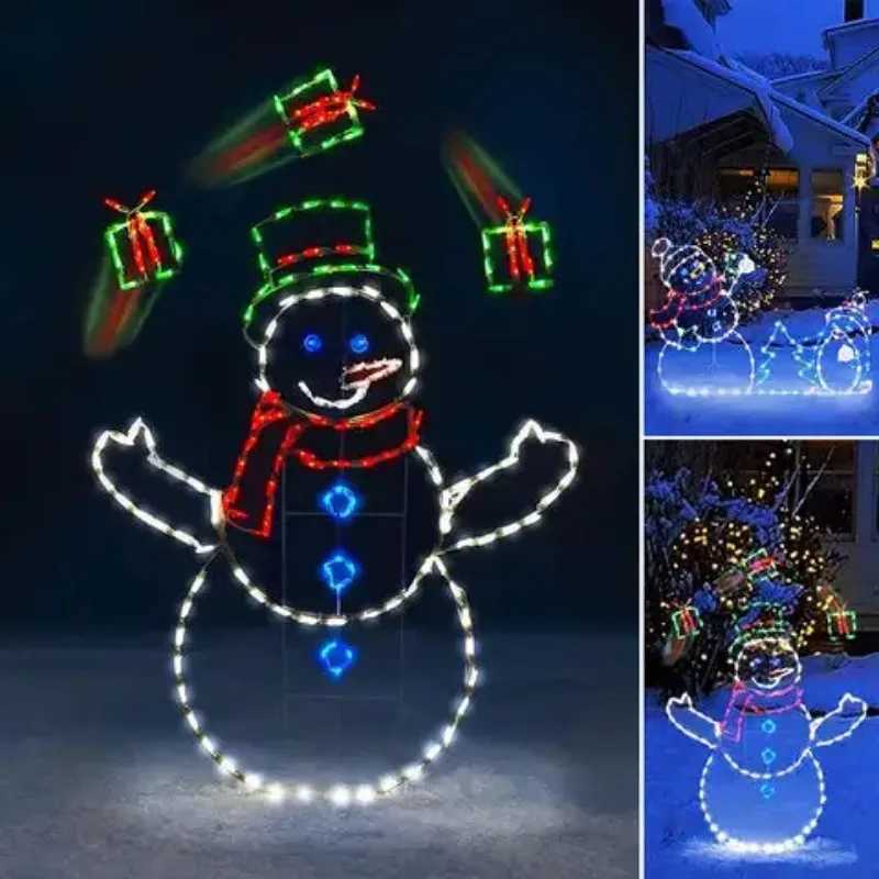 Christmas Christmas LED Snowman Ornament with Glitter Light for Animated Winter Home Decor and Outdoor Garden Yard Decoration Y251111
