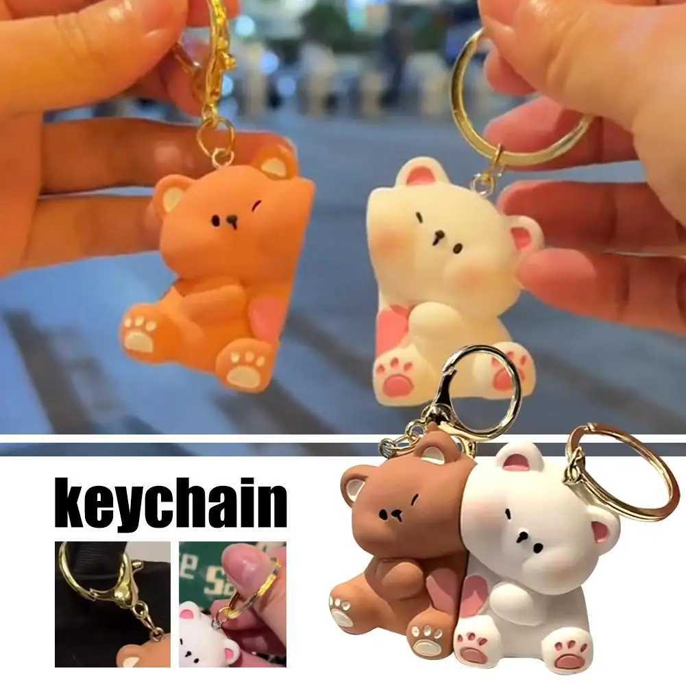 Couple magnetic temptation cute bear keychain cute cartoon bear keychain pendant Valentines Day friend gift fashion bestseller W250411