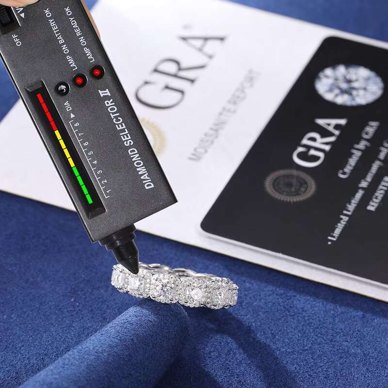 New Style Engagement Gift 925 Silver Rust Proof 6.5mm Vvs1 D Color Moissanite Hip Hop Bling Jewelry Rings With Gra Certified