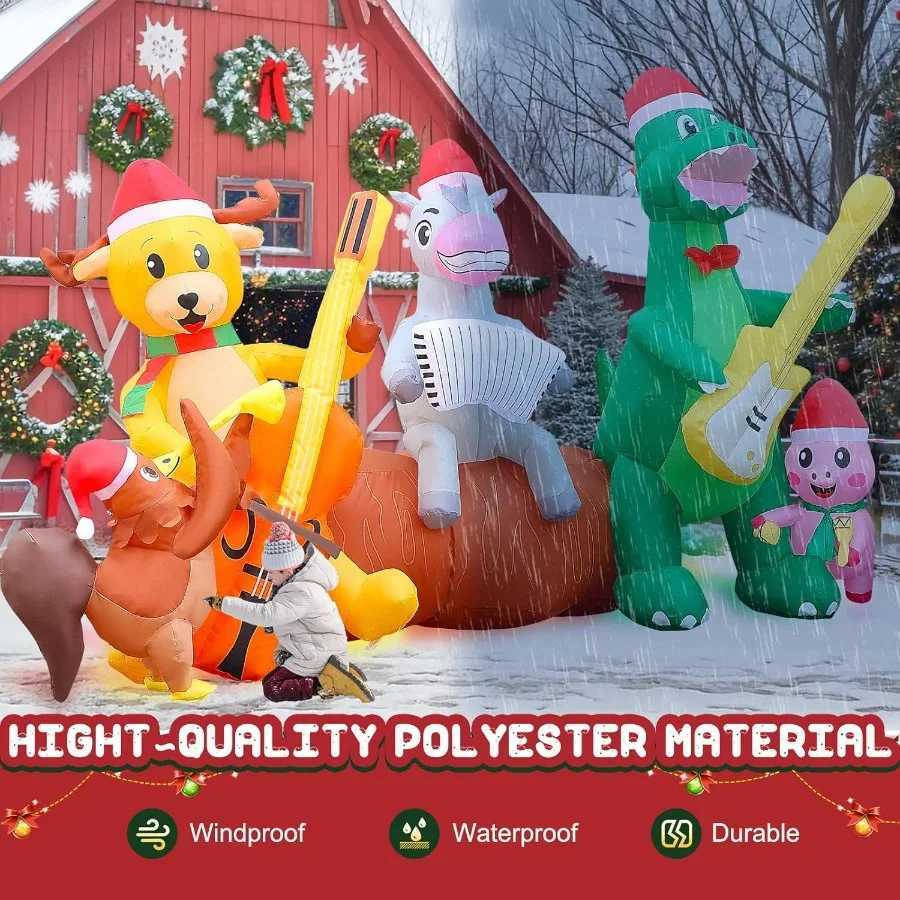 Christmas 9 FT Long Christmas Inflatables Decorations Christmas Waits Outdoor Dragon Reindeer Horse Pig Dinosaur Farm Animal Music Band T Y251111