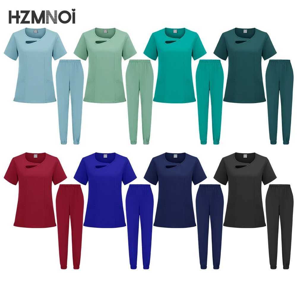 Unisex Medical Uniforms Men Women Nursing Clothes Beauty Come Nurse Scrubs Sets Doctor Dentist Workwear Clinical Tops Pants X250410