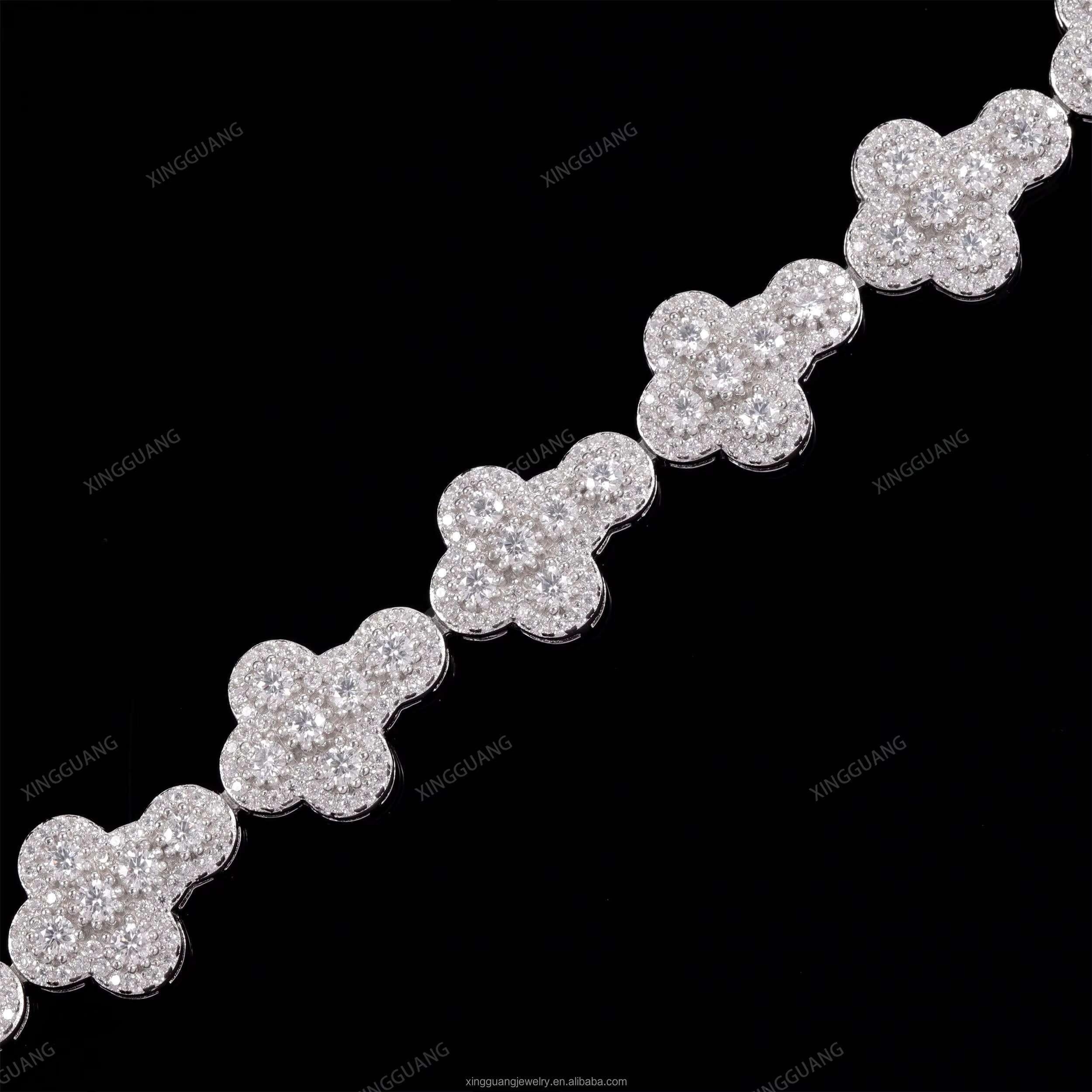 XG Pass Diamond Tester Iced Out Moissanite Cuban Bracelets 925 Silver Plated Gold Fine Jewelry Vvs Moissanite Bracelets for Men