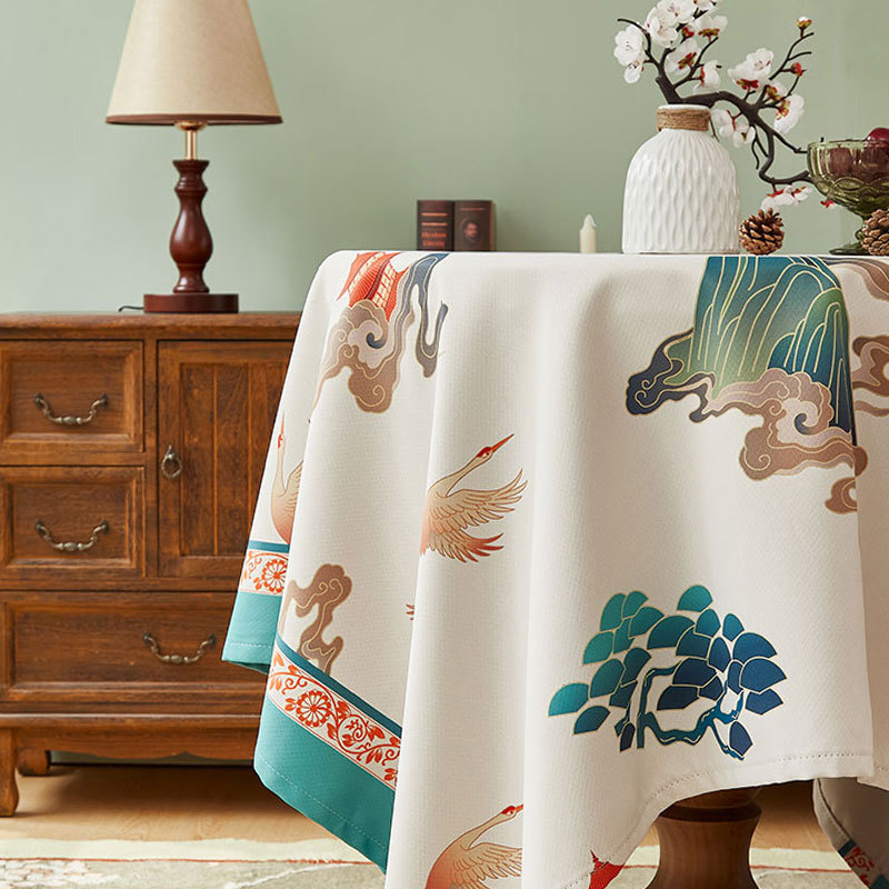 Thickened cotton and linen tablecloth, waterproof and oil-proof fabric for home use, coffee table cloth W5JT01