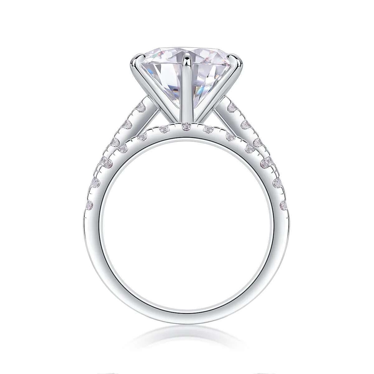 5CT Full Moissanite Diamond D Color Womens Ring S925 Sterling Sliver 18K White Gold Rings Fine Jewelry for Women