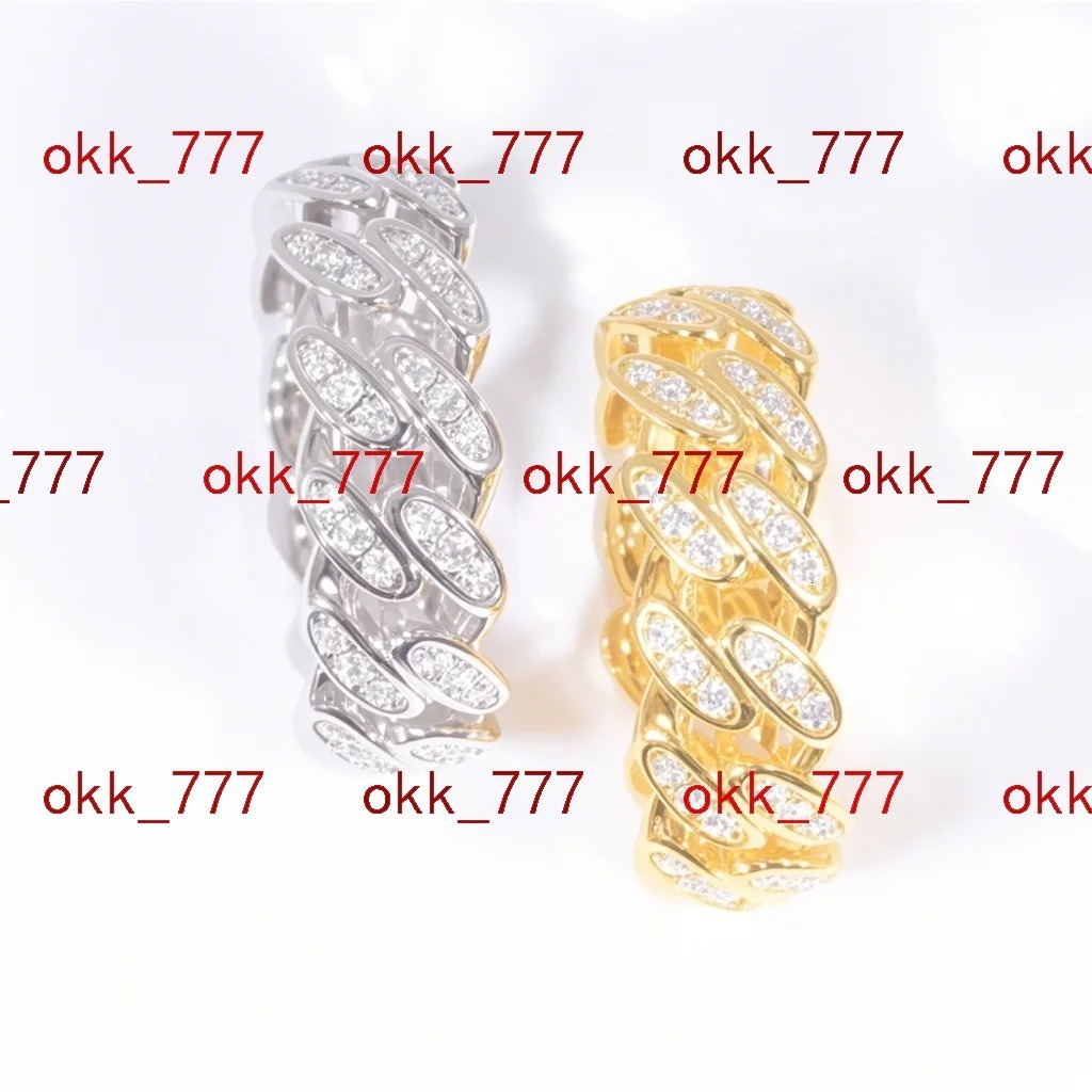 Linyin Cuban Link Chain Ring Moissanite Diamond Fine Jewelry Gold Hiphop 925 Silver Custom Wholesale Classic 18K GOLD Unisex