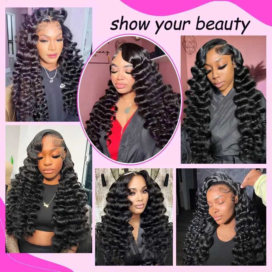 Loose Wave wig Lace Front Human Hair Wig 30 40 Inches Brazilian Water Deep Wave 13x4 HD Lace Frontal Wig Curly Wigs For WomenT251111