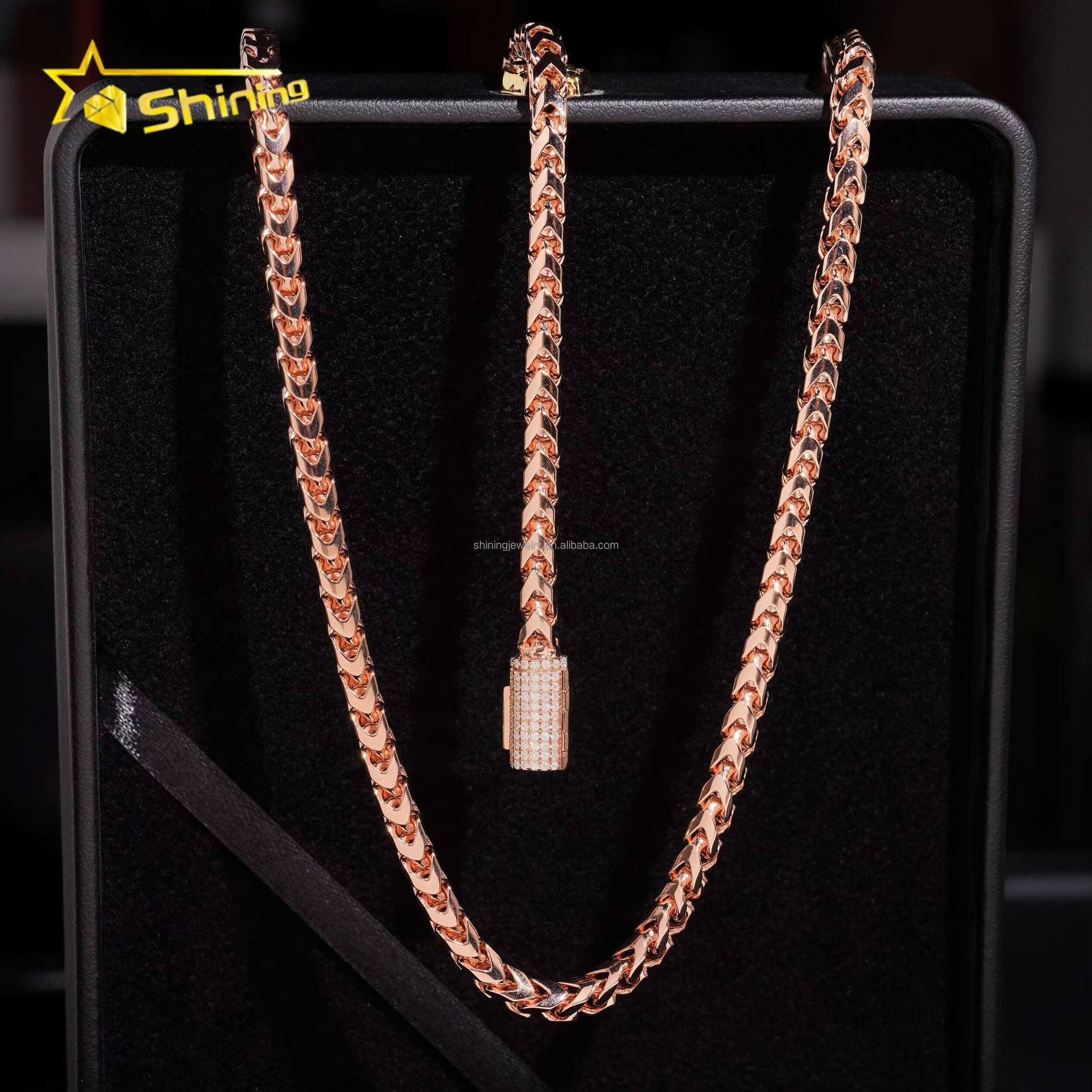 4mm Hot Selling Fashion GRA Certificate S925 Sterling Hip Hop Iced Out VVS Moissanite Clasp Franco Infinity Rope ChainBracelet