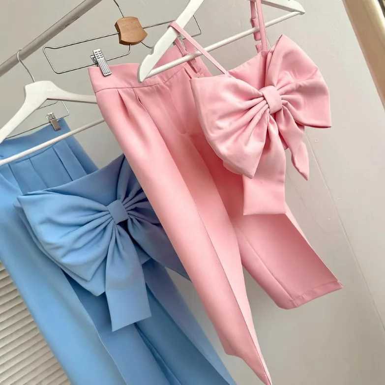 Spring and summer 2025 girls Western style sled skin friendly slippers slingshot+pants two-piece set suitable for childrens fashionXJ250410