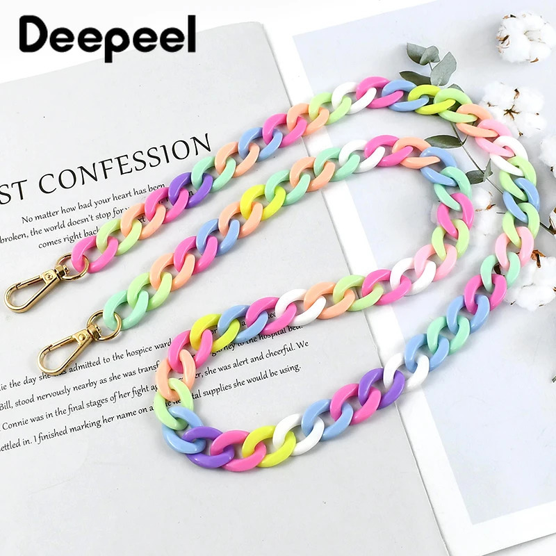Deepeel 30/60/90/120cm Color Acrylic Bags Chain Womens Crossbody Handbag Shoulder Bag Strap Plastic Phone DIY Pendant Chains 251110