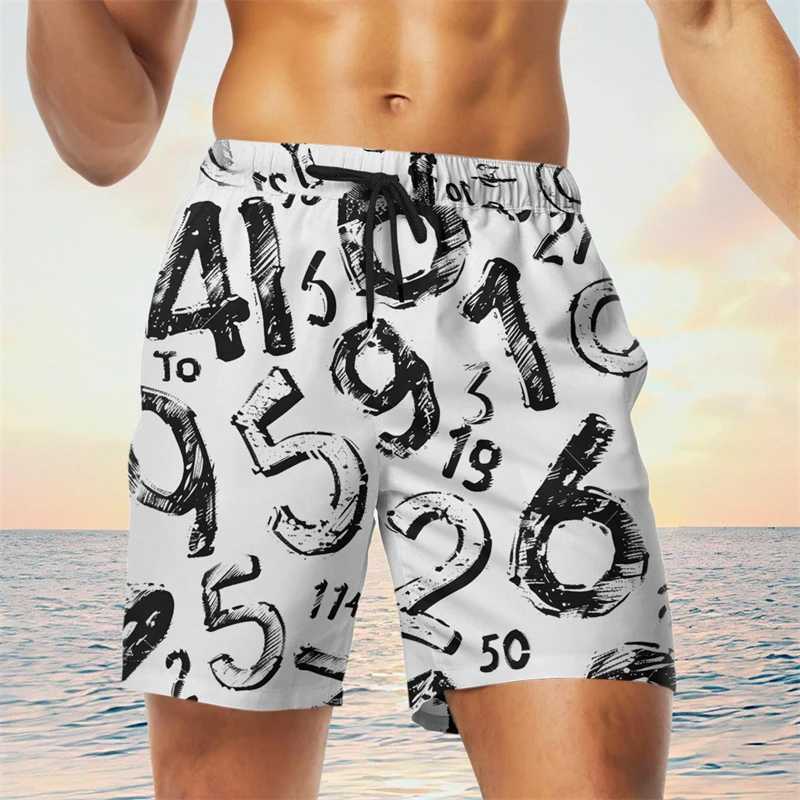 Interesting math class graphic beach shorts mens fashionable summer vacation 3D printed childrens swimming shorts casual loose shortsW250410