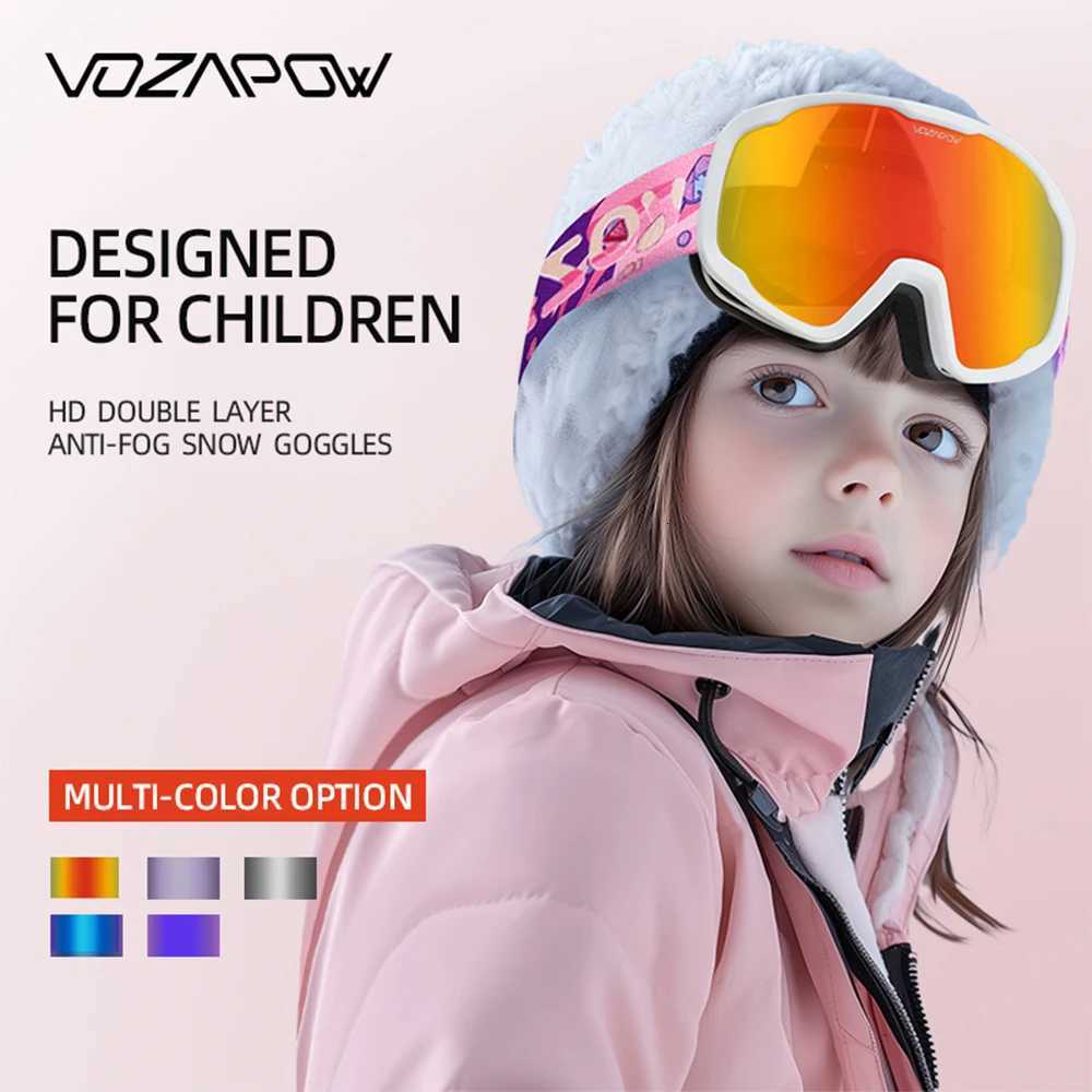 Vozapow Kids Ski GoggLEs Anti Fog DoubLE Layer Resistance Skiing Mask HD Snowboard Eyewear UV400 Children Snow Sunglasses K251110
