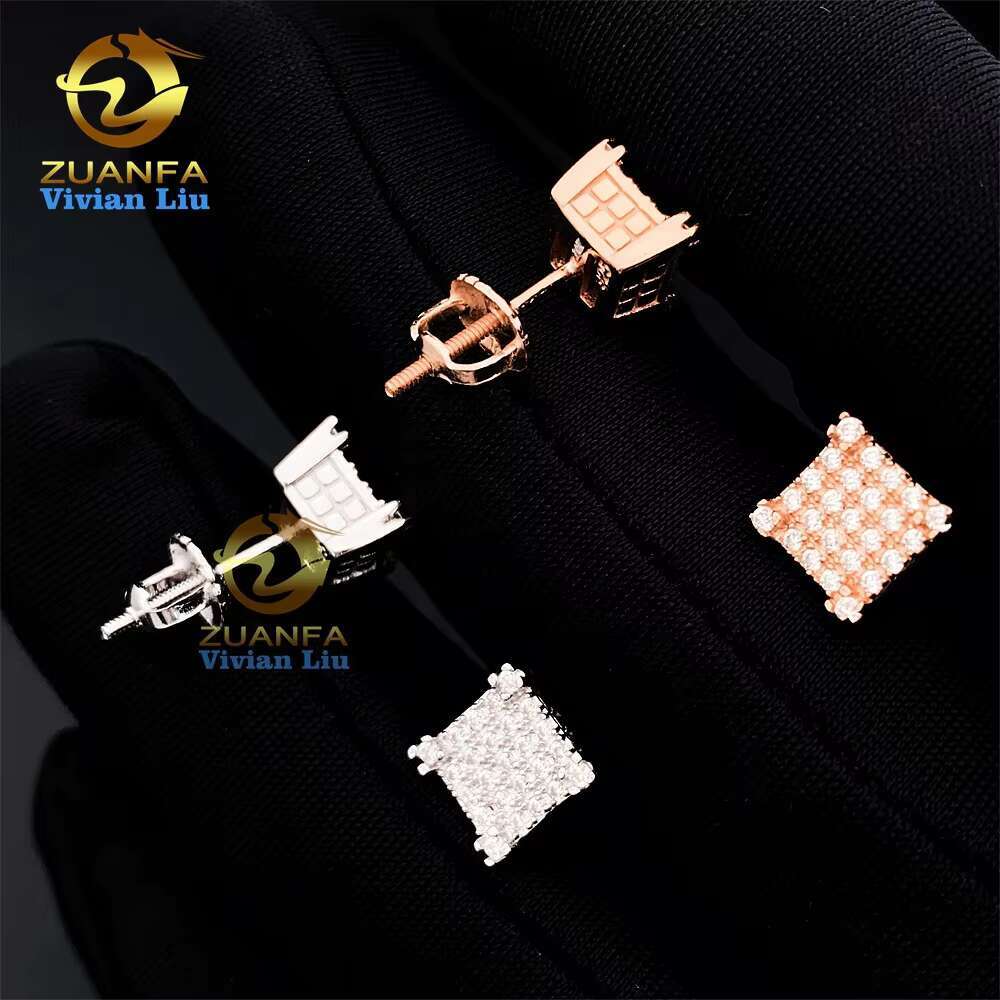 Wholesale Price Fine Jewelry Luxury Diamond 925 Sterling Silver Vvs Moissanite Jewelry Stud Earrings