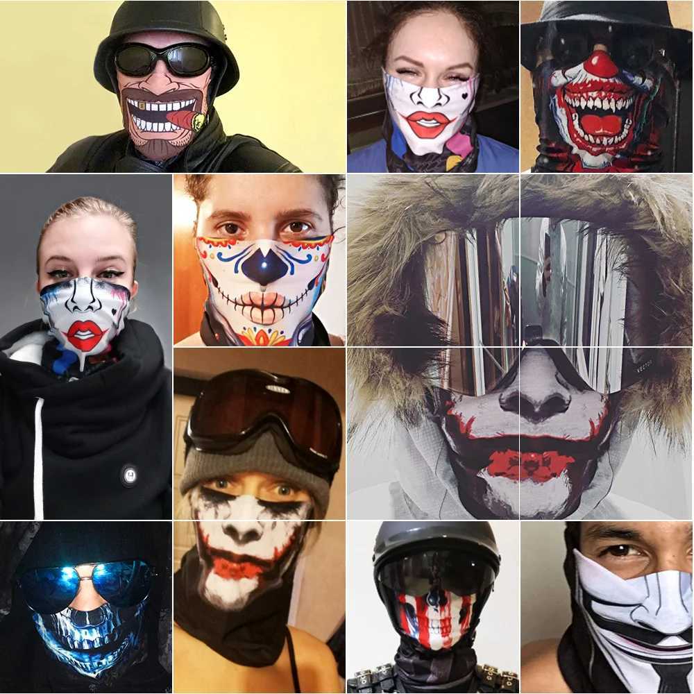 Motorcycle Face Mask Neck Headbands Biker Magic Headscarf Tube Neck Scarves Halloween Scary Mask Festival Skull Masks Skeleton S251110