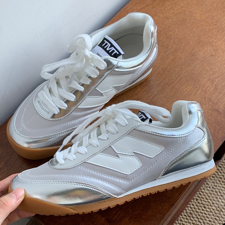 designer shoes new College style flat-bottomed Forrest shoes Haze blue fashionable small white shoes Student casual single shoes