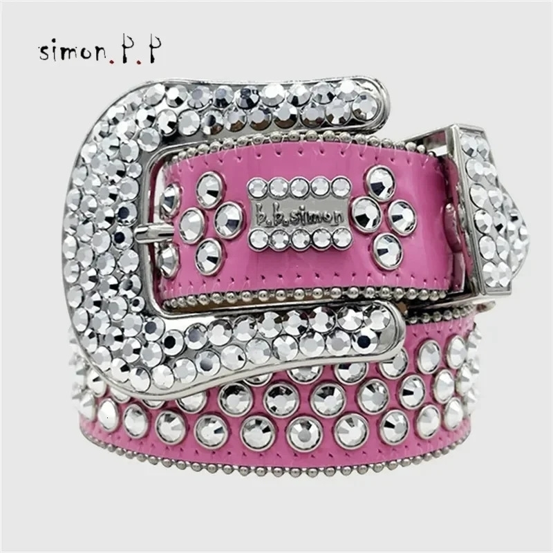 BB simon belt bb Strap Men Women Rhinestones er Belt Western Bling Crystal Diamond Studded Belts 251024CJ