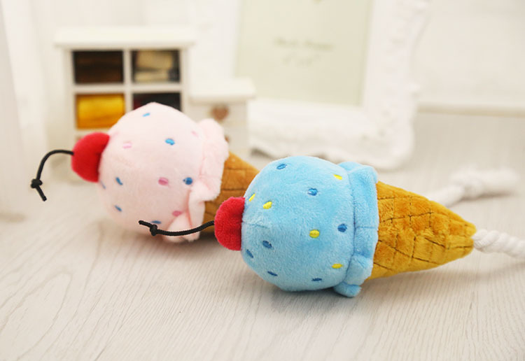 Update 13Cm Ice Cream Soft Pet Dog Squeaker Stuffed Gift Pt18