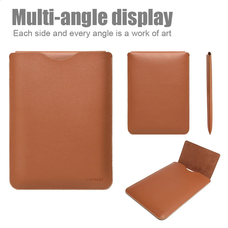 Laptop Sleeve Case Pouch for Mac Book iPad Air M1 M2 13 3 14 2 15 6 16 Pro 12 9 11 Inch Cover Bag Set Vegan Leather250403