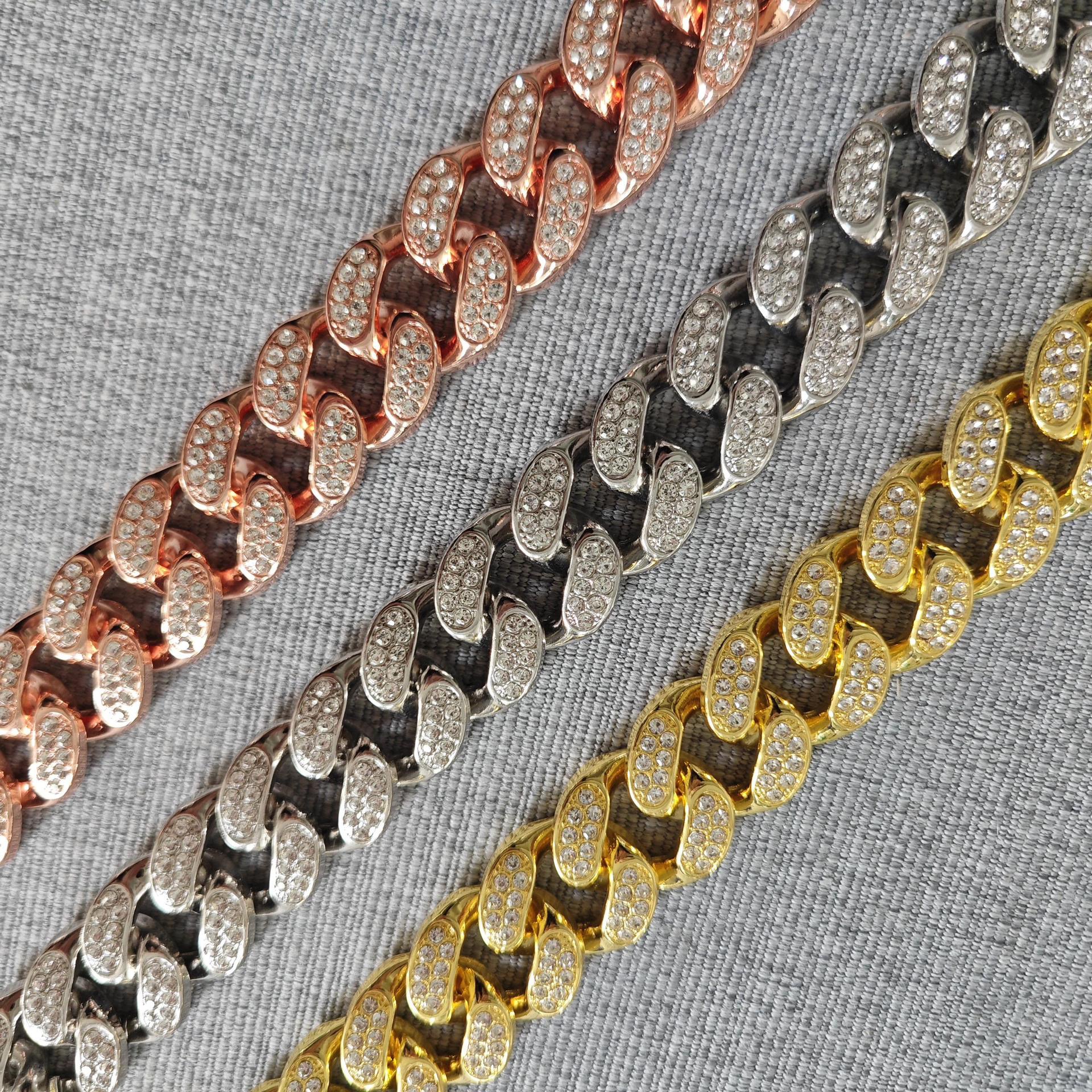Sterling Silver Cuban Chain for Men Featuring Premium VVS Moissanite Gemstones - 20mm Wide