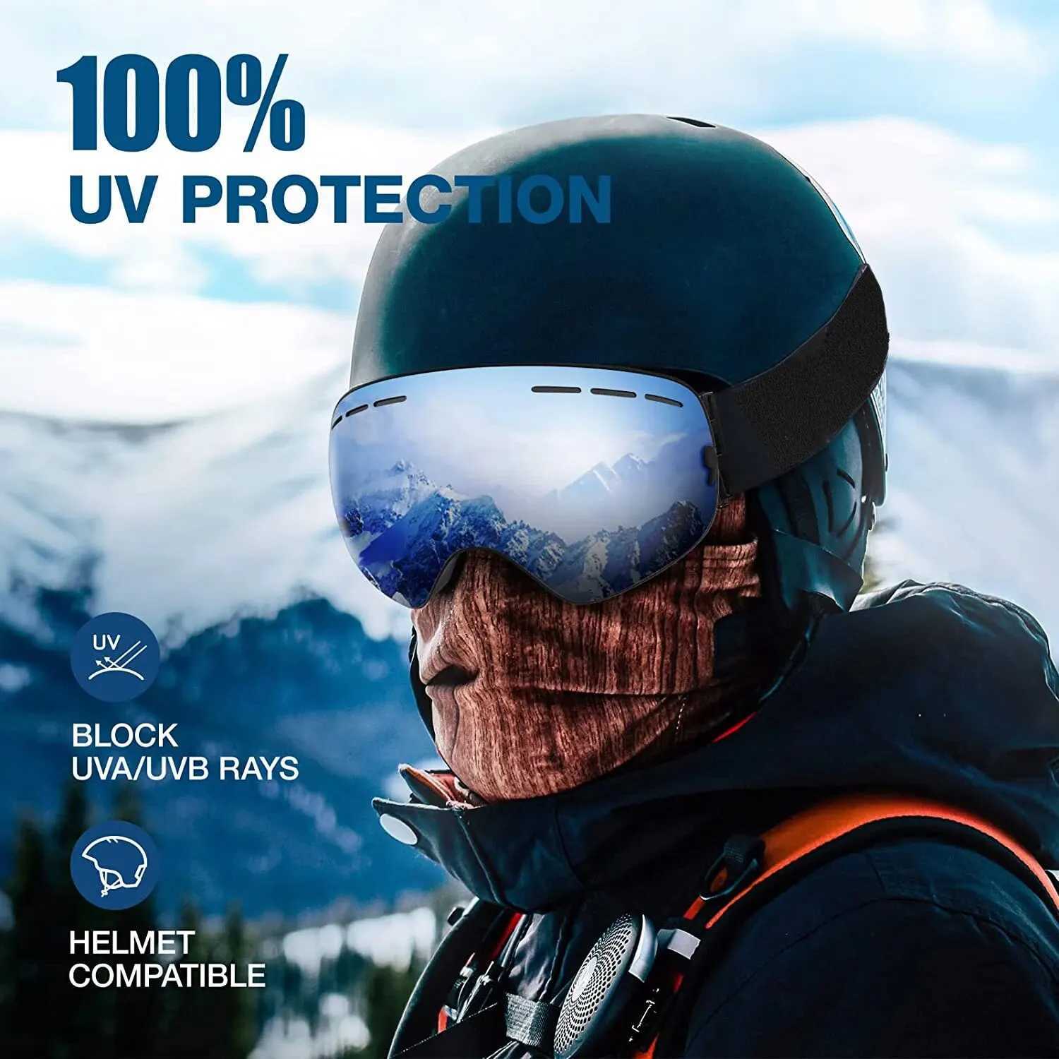 X-TIGER Ski Goggles Windproof Skiing Glasses Double Layers Anti-fog UV Protection Snow Peak Men Women Snowboard Accessories K251110