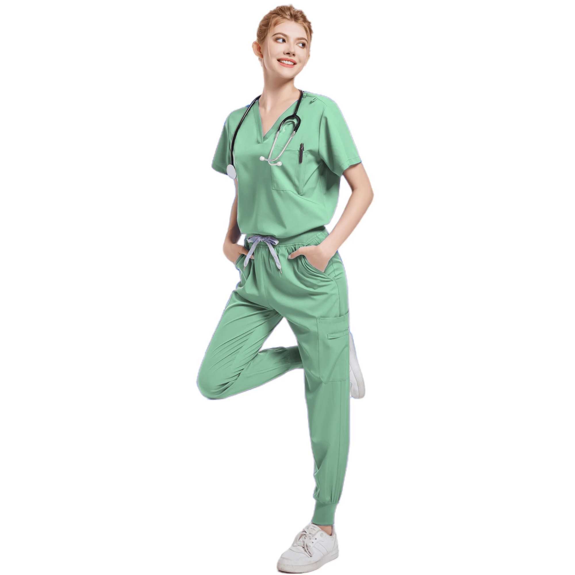 Handwashing Clothe Split Suit Short Slved Hand Brushing Pet Dentist Nurse Work Clothes Men Medical Care Clothes Nurse Uniform X2505281