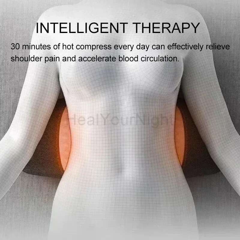 Okayso Pillow Protection Pad Massage Lying Flat Pain Waist Support Heating Vibrating Back Massager