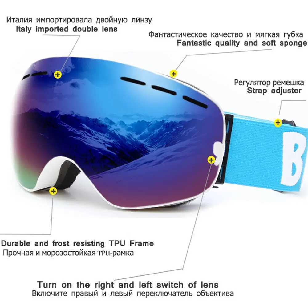 UV400 Double Layers Anti-fog Ski Goggles Lens Ski Mask Glasses Skiing Snow Snowboard Eyewear Mirror Polarize Goggles for Men K251110
