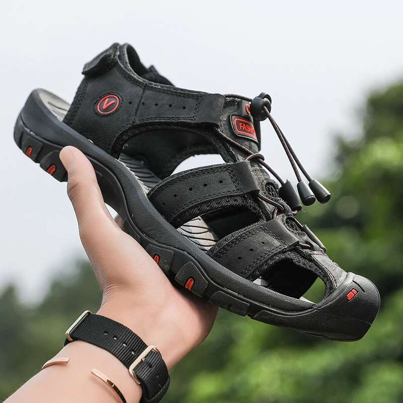 Summer Leather Mens Casual Breathable Outdoor Sandals hot for Men Beach Slippers NEW Fashion Roman Shoes