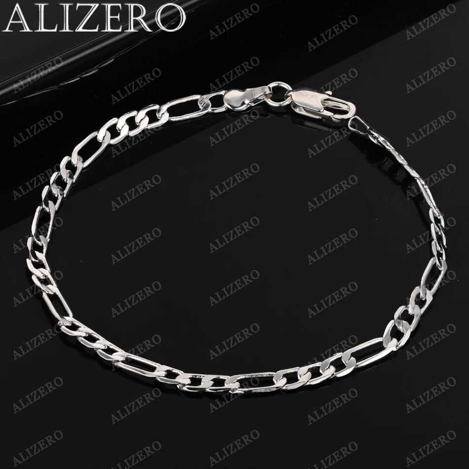 ALIZERO 925 Sterling Silver Bracelet 4/6/8/10/12mm Chain Bracelets For Men Women Fashion Party Fine Jewelry WholesaleC250410