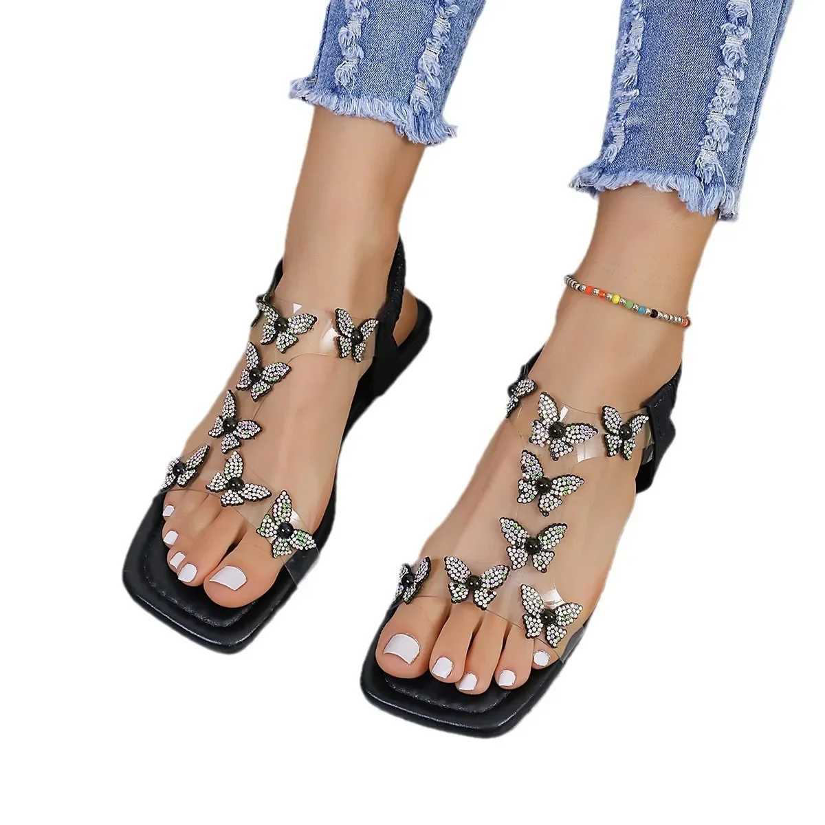 Rhine Butterfly Sandals Womens New Summer Fi Large Size Lightweight Slippers Banquet Shoulder Beach Casual ShoesXJ250410