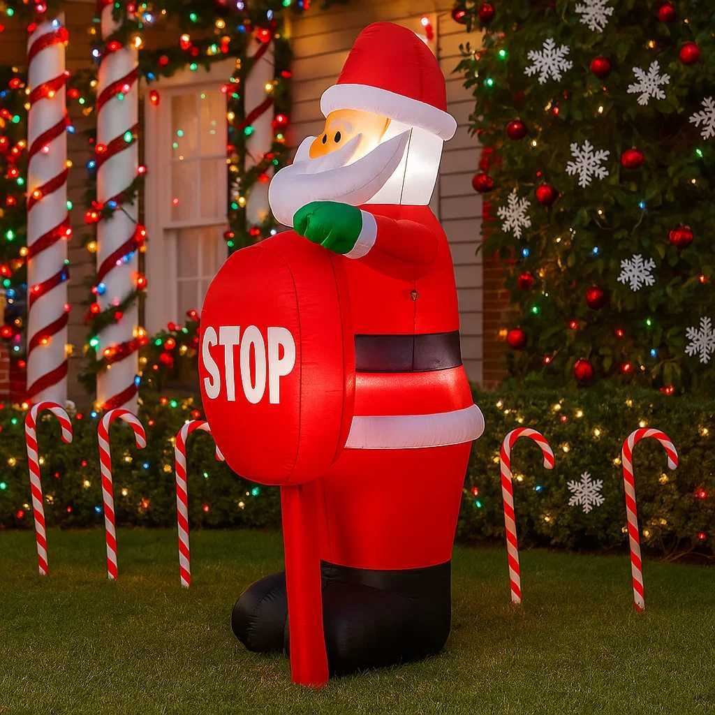 Christmas 18M/59FT Inflatable Santa Claus with Merry Christmas Sign Lights LED Home Holiday Lighting Decor Yard Xmas Supplies Decor Y251111