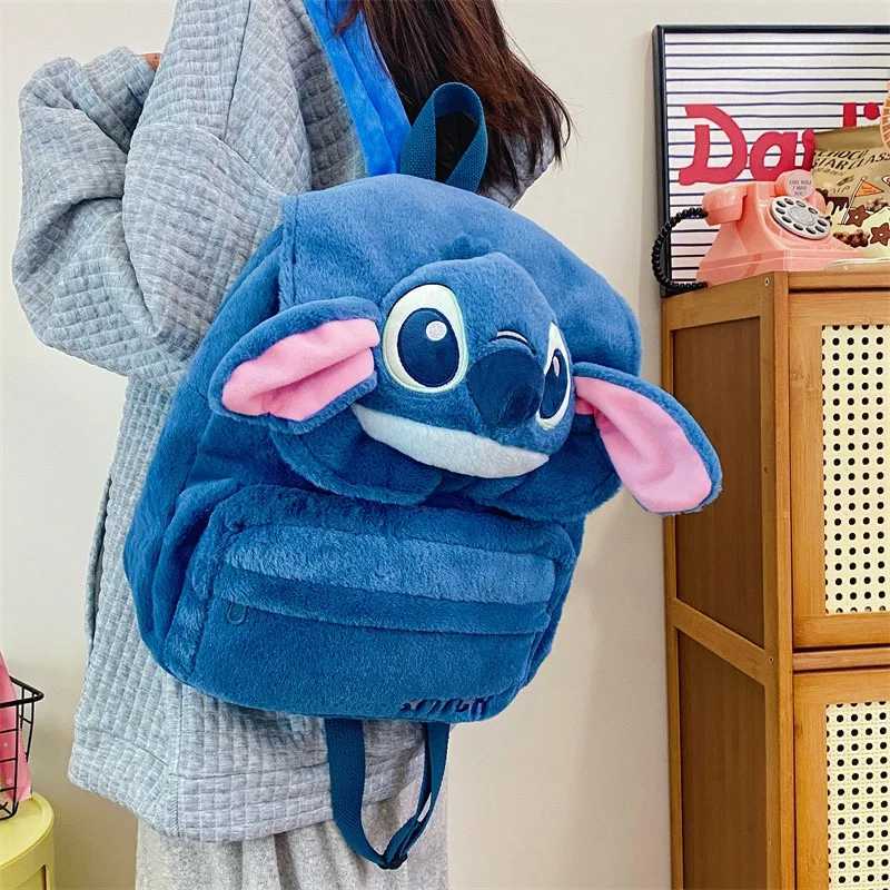 Disney Real Disney Sewing Plush Toy Anime Lilo Stitch Stuffed Toy Kawaii Cartoon Cute Backpack Doll Bag Toy Childrens Birthday Gift Y2504011