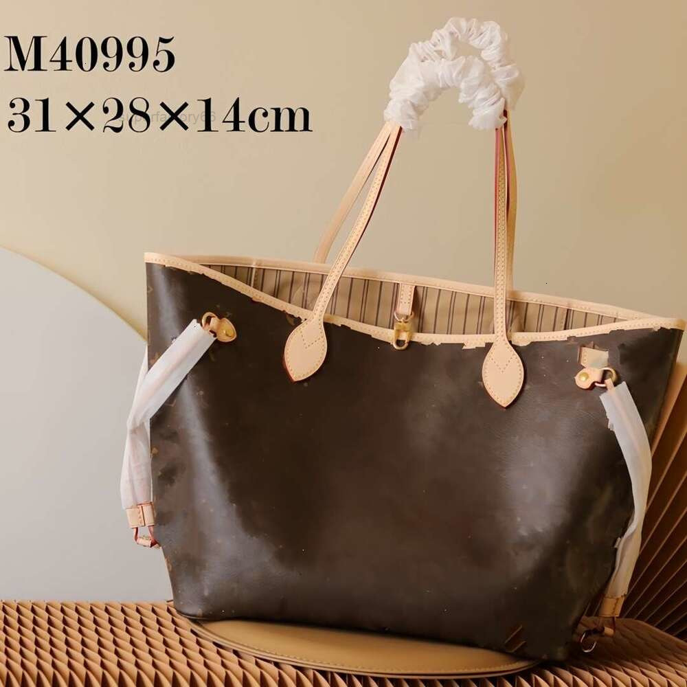 Neverfulltotes Neverfully Never Fully Tote Designer Shoulder Neverful MM Leather Womens Large Luxury Handbag With Mini Purse Classic Flower Checked Bag R56