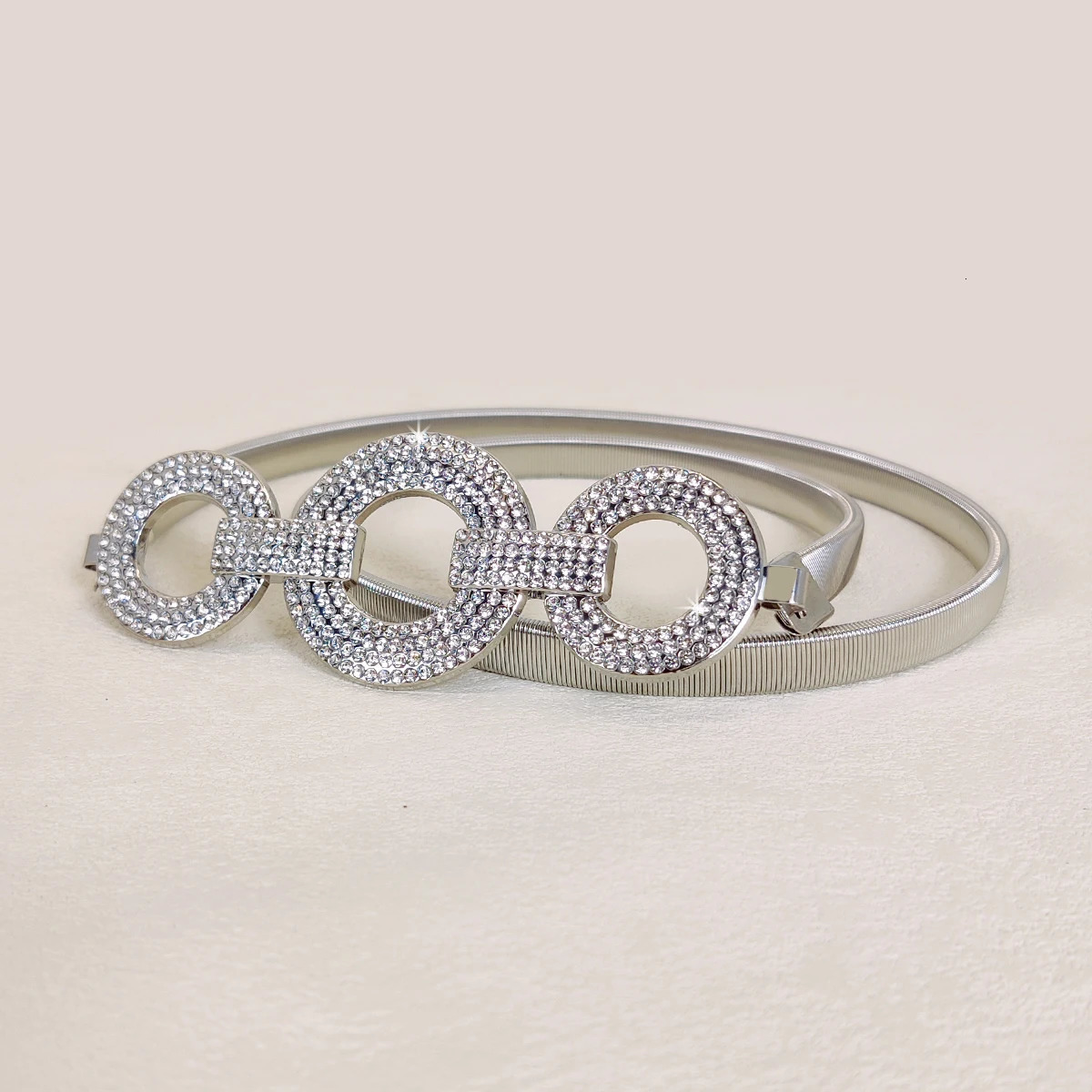 Elastic Gold Chain Belt Female Waist Punk Y2K Silver Metal Rhinestone Belts For Women High Quality Golden Waistband 251110