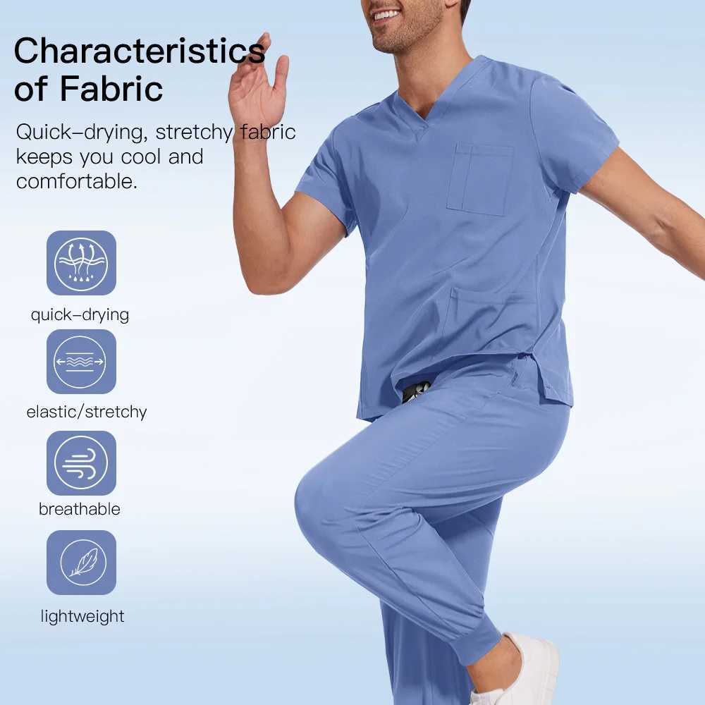 Doctor nurse surgical uniform womens frosted suit beauty Sn workwear clinical frosted top spa care tuning set X2504103