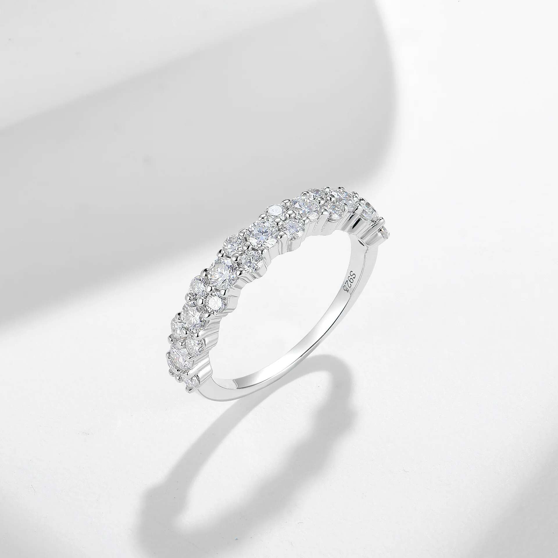 Full Moissanite Diamond D Color Emerald Princess Womens Ring S925 Sterling Sliver 18K White Gold Rings Fine Jewelry for Women