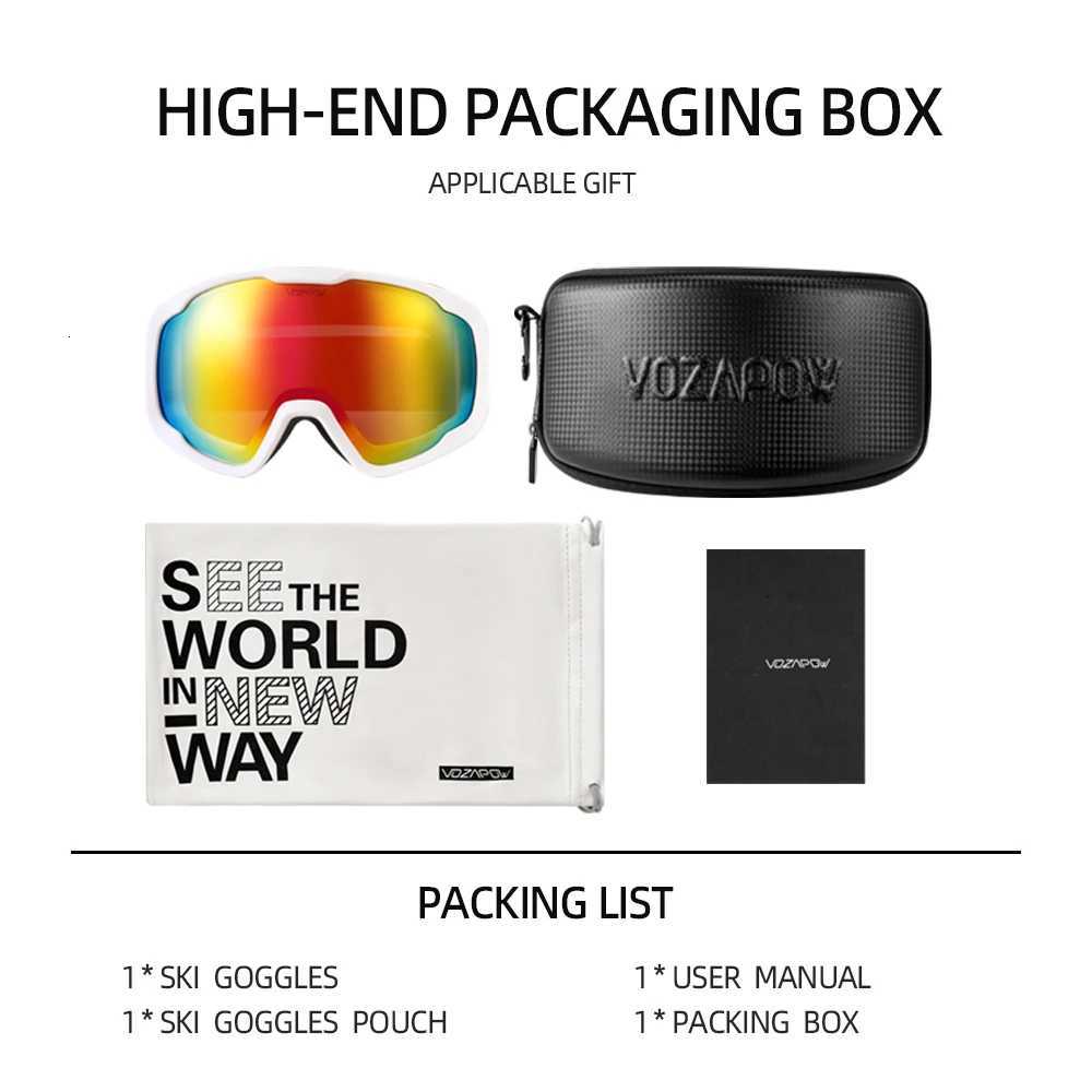 Vozapow Kids Ski GoggLEs Anti Fog DoubLE Layer Resistance Skiing Mask HD Snowboard Eyewear UV400 Children Snow Sunglasses K251110