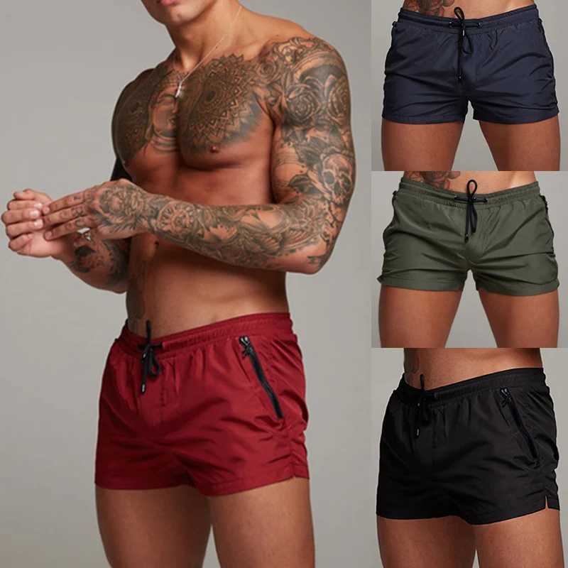 Mens swimming relay net with zipper pocket lined with summer beach board shorts quick drying swimming swimsuit swimsuitW250410